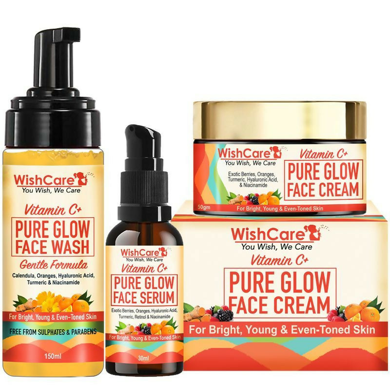 Image 1 of Wishcare Pure Glow Vitamin C Face Kit - For Bright & Young Skin With Hyaluronic Acid & Niacinamide