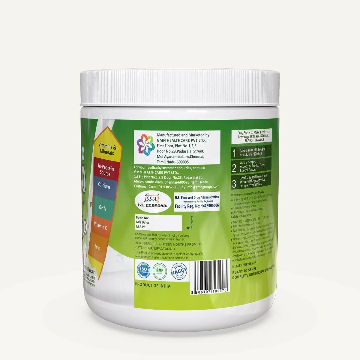 Image 2 of Pro360 Classic Daily Wellness Nutritional Protein Health Drink Supplement Powder