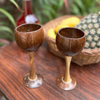 Image 4 of Thenga Coconut Shell & Wooden Wine Glasses