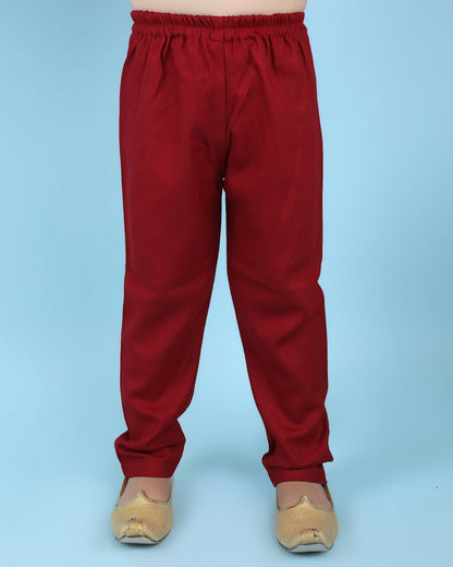 Image 6 of Joban Fashion Kids Island Cotton Full Sleeves Printed Kurta and Pyjama- Maroon
