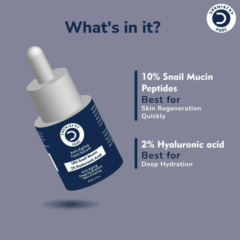 Image 3 of Dermistry Pure 10% Snail Mucin 96 Peptide Anti-Ageing Moisturizer Skin Firming Tightening Face Serum