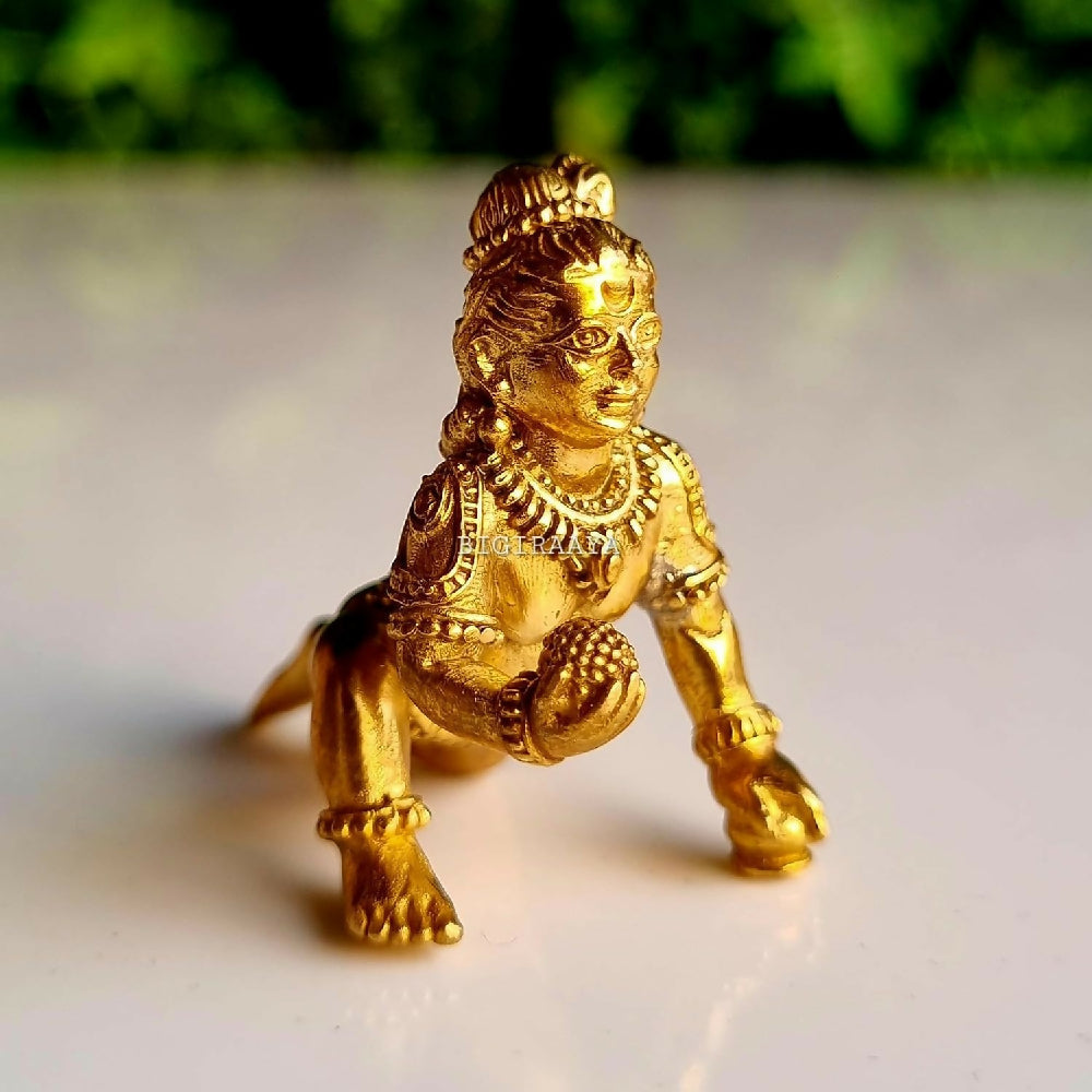 Image 3 of Pure Brass Bal Gopal Statue