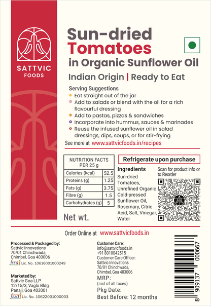 Image 7 of Sattvic Foods Sun-Dried Tomatoes in Sunflower Oil | Ready to Eat