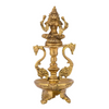 Image 1 of Default Title for the product CraftVatika Brass Antique Laxmi Diya Oil Lamp Statue Lakshmi Peacock Puja Dia Table Diya Brass Table Diya