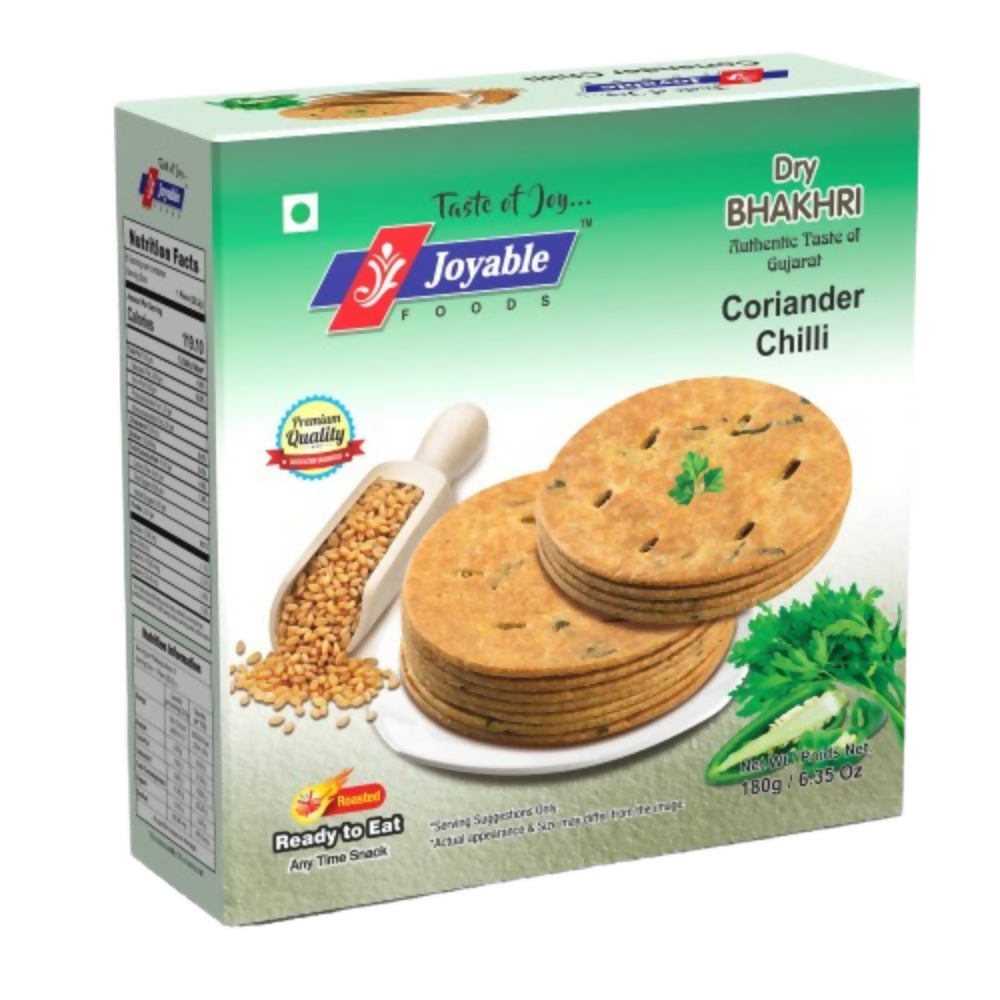 Image 1 of 180 gm / Pack of 1 for the product Joyable Coriander Chilli Bhakhri