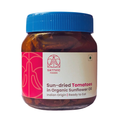Image 13 of 300 gm for the product Sattvic Foods Sun-Dried Tomatoes in Sunflower Oil | Ready to Eat