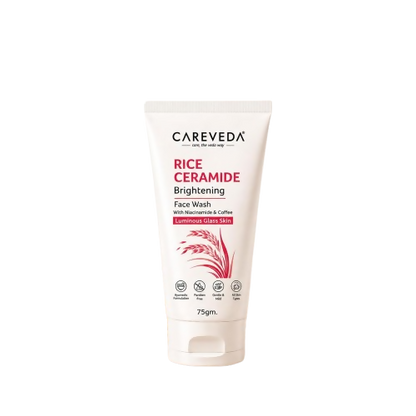 Image 1 of 75 gm / Pack of 1 for the product CareVeda Rice Ceramide Brightening Face Wash with Niacinamide & Coffee for Luminous Glass Skin