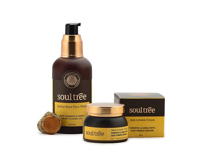 Image 1 of Combo / Pack of 1 for the product Soultree Indian Rose Face Wash & Anti-Wrinkle Cream Set