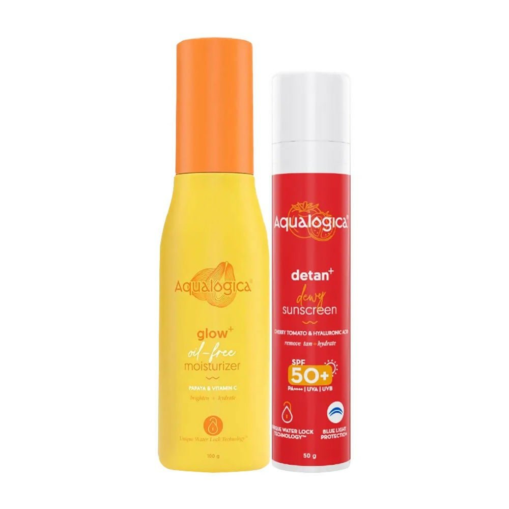 Image 1 of Aqualogica Glow Oil Free Moisturizer + Detan Sunscreen Combo