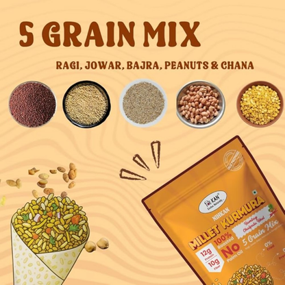 Image 3 of NIHKAN Roasted Ragi Jowar Bajra Kurmura Puffs Mix - Bombay Chatapata Bhel