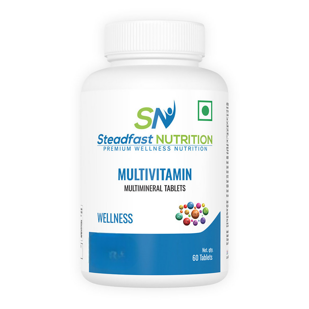 Image 1 of 60 tabs for the product Steadfast Nutrition Multivitamin Pack Minerals Vitamins Omega-3 Fatty Acids Immunity Tablets