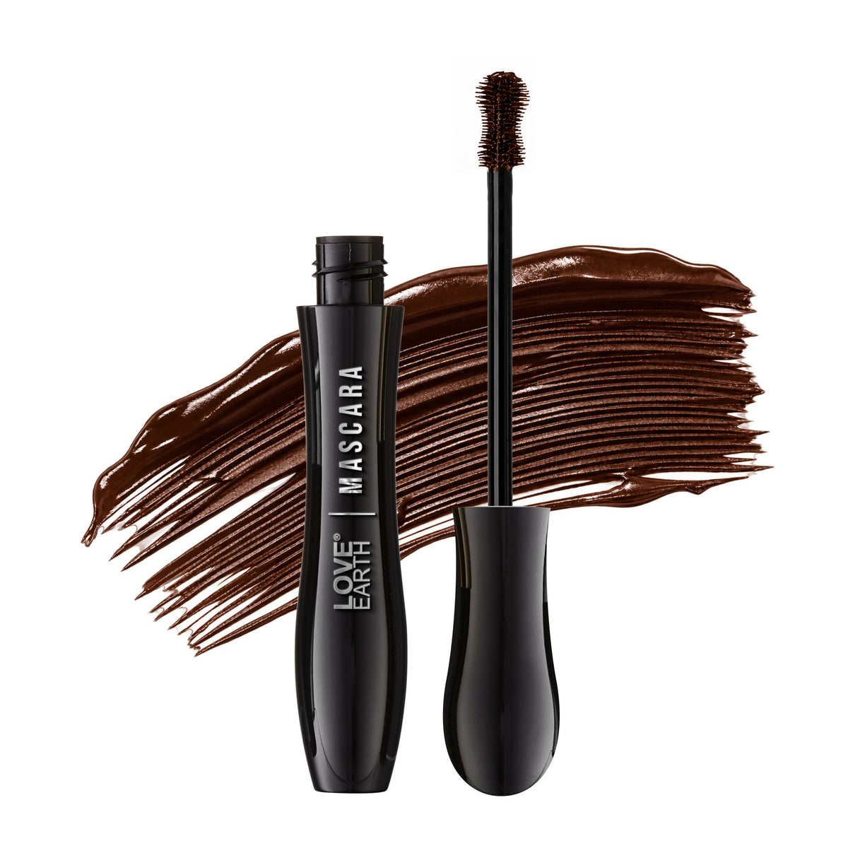 Image 1 of 8 ml for the product Love Earth Lash Max Mascara - Voluminous Lengthening & Waterproof - Chocolate Brown