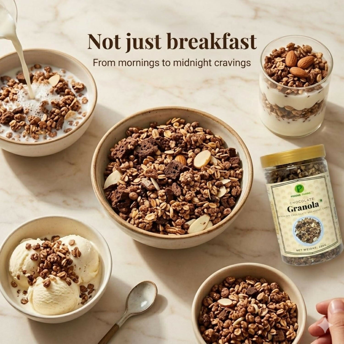 Image 3 of Poddar Farms Fruit and Nut Muesli & Chocolate Granola Combo