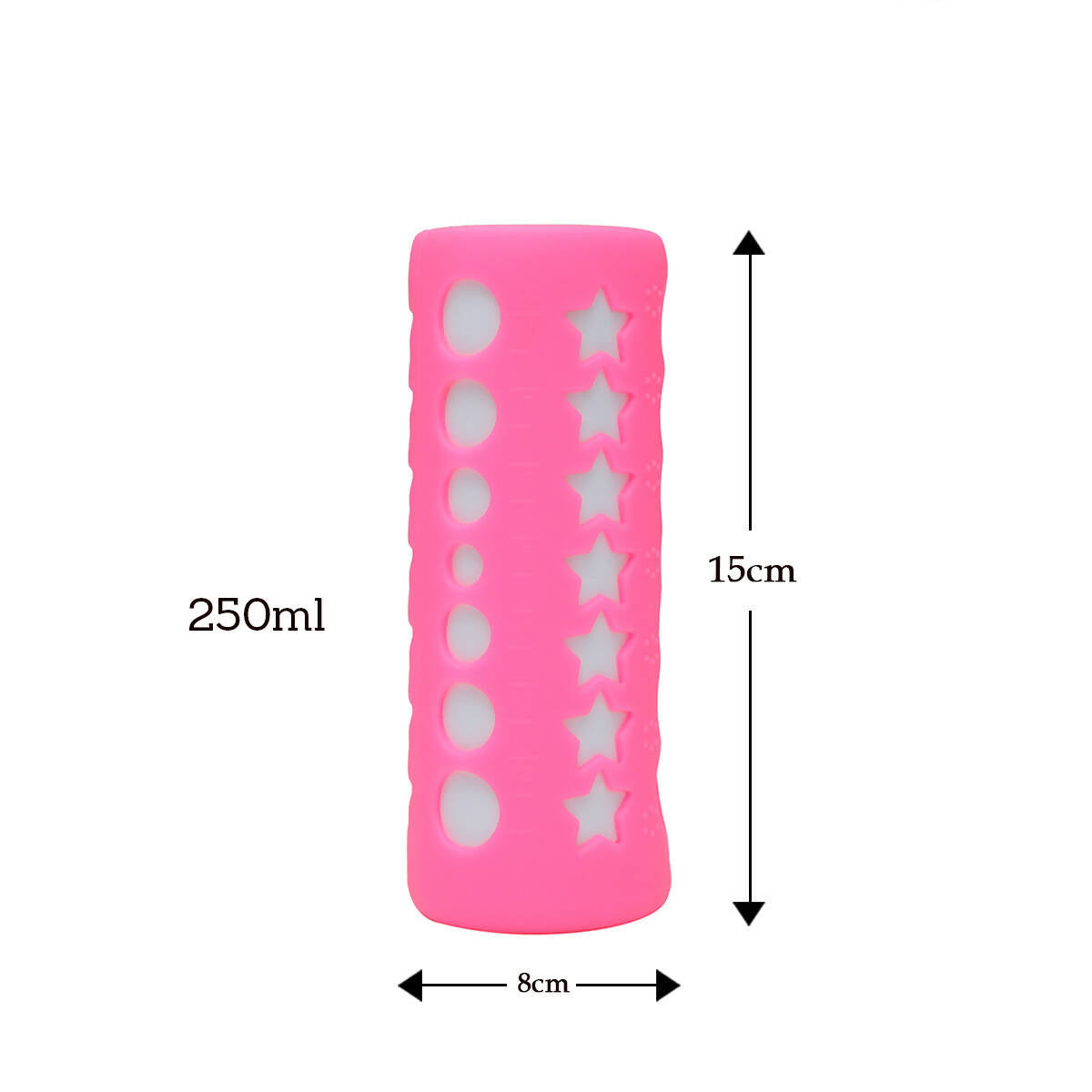 Image 2 of Safe-O-Kid Silicone Baby Feeding Bottle Cover Cum Sleeve for Insulated Protection 250mL- Pink