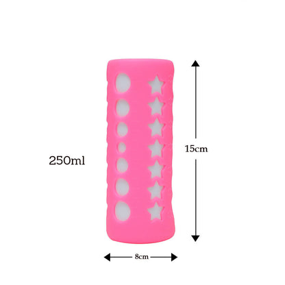 Image 2 of Safe-O-Kid Silicone Baby Feeding Bottle Cover Cum Sleeve for Insulated Protection 250mL- Pink