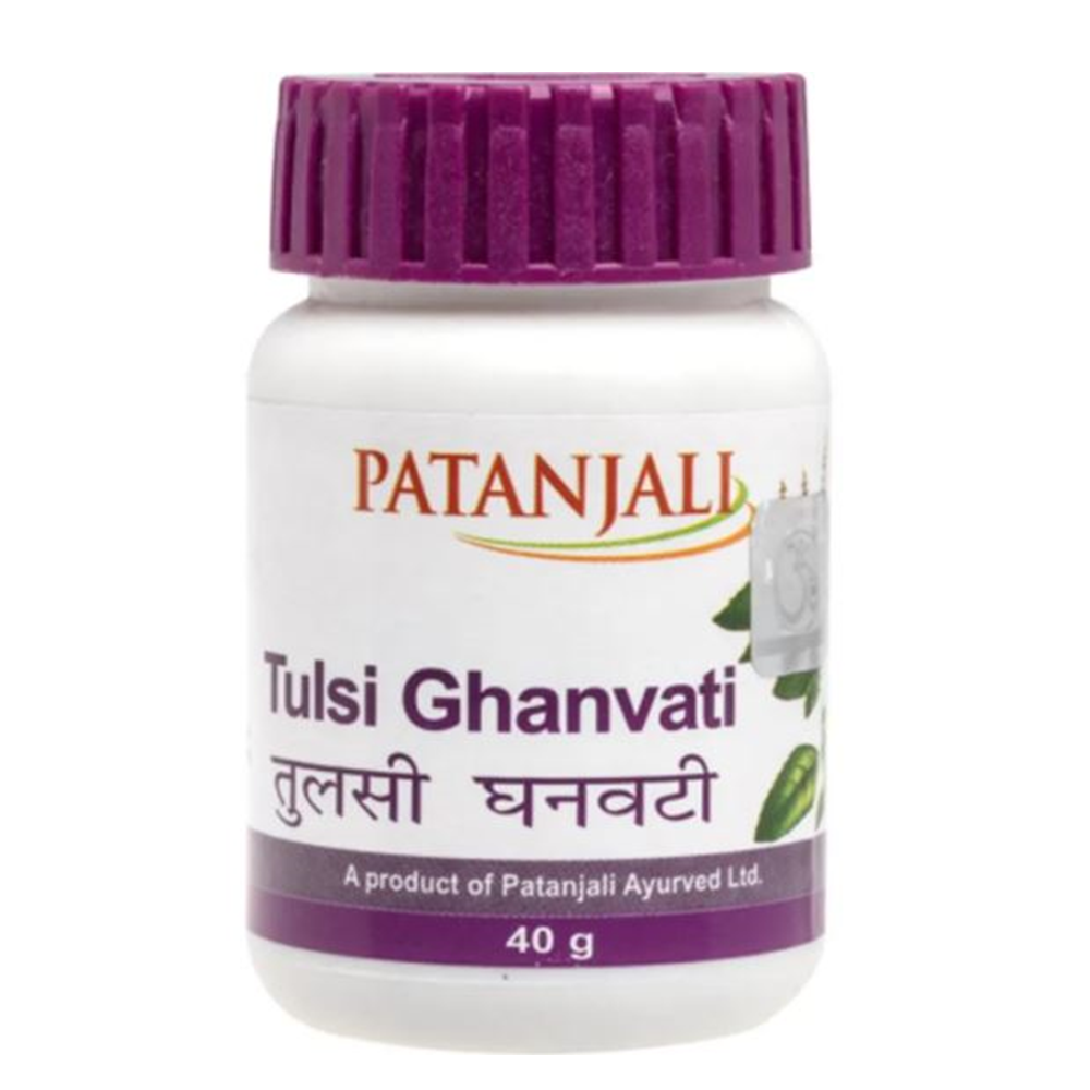 Image 1 of 60 tabs / Pack of 1 for the product Patanjali Tulsi Ghanvati