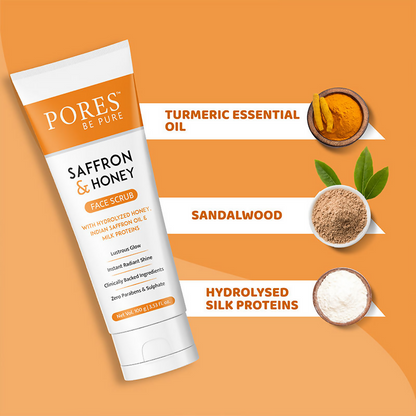Image 2 of Pores Be Pure Saffron & Honey Face Scrub With Milk Proteins