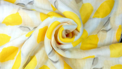 Image 2 of Kindermum Organic Cotton Muslin Swaddle Blanket 100 Cm X 100 Cm - Set Of 2 - Pista And Lemon