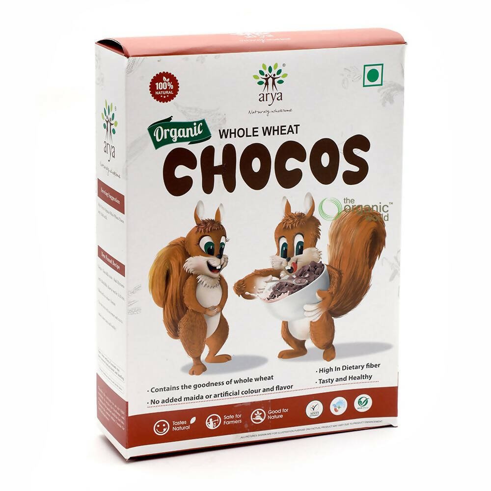 Image 1 of 200 gm / Pack of 1 for the product Arya Farm Organic Whole Wheat Chocos