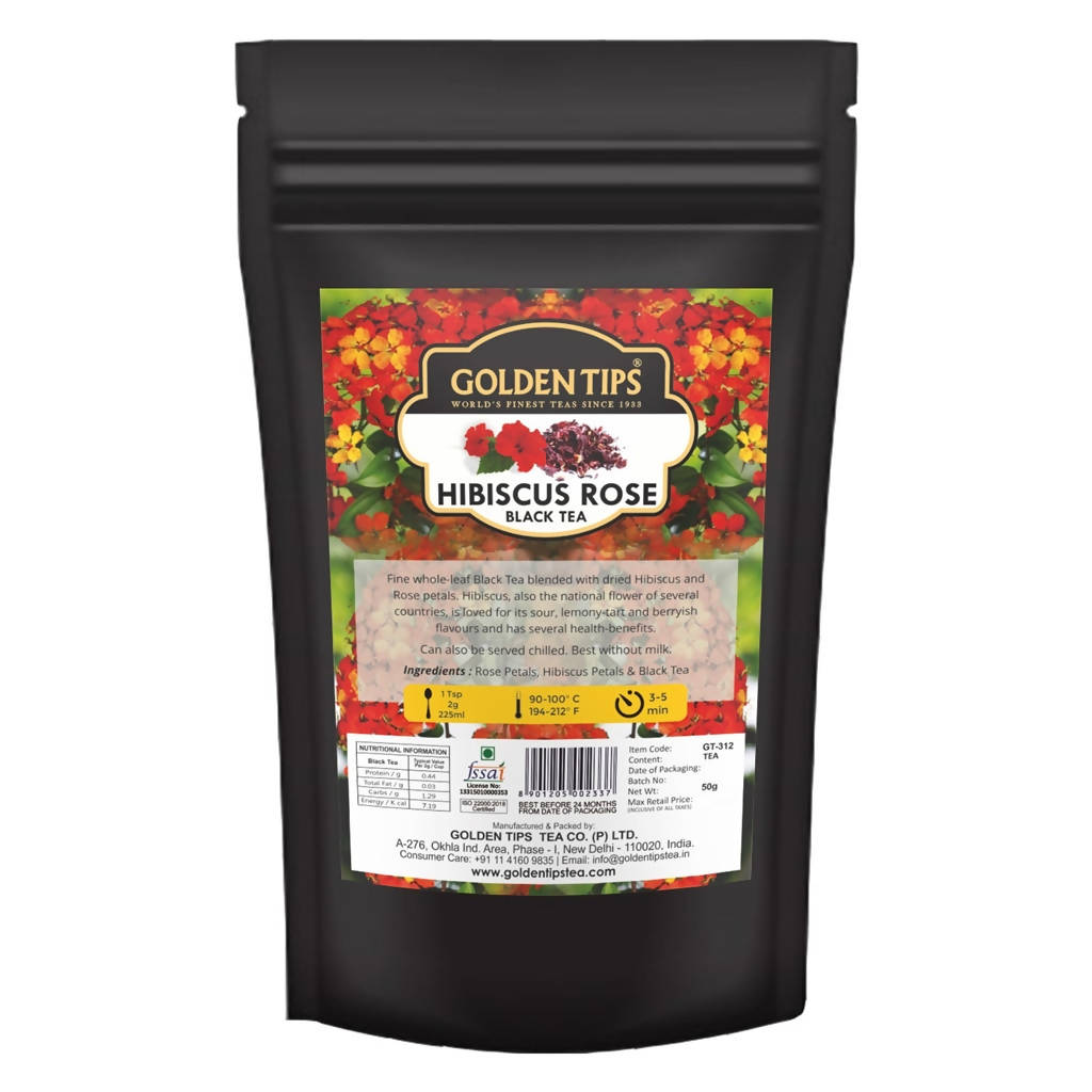 Image 1 of 50 gm / Pack of 1 for the product Golden Tips Hibiscus Rose Black Tea
