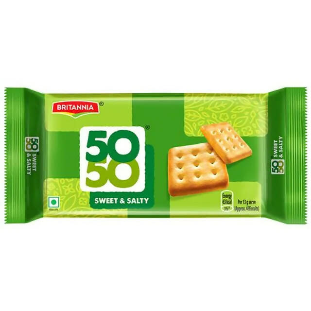 Image 1 of 188 gm / Pack of 1 for the product Britannia 50-50 Sweet & Salty Biscuits