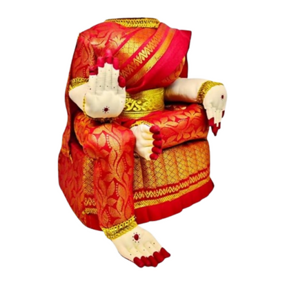 Image 1 of 12 Inch for the product Red Saree Varalakshmi Idol Body for Pooja