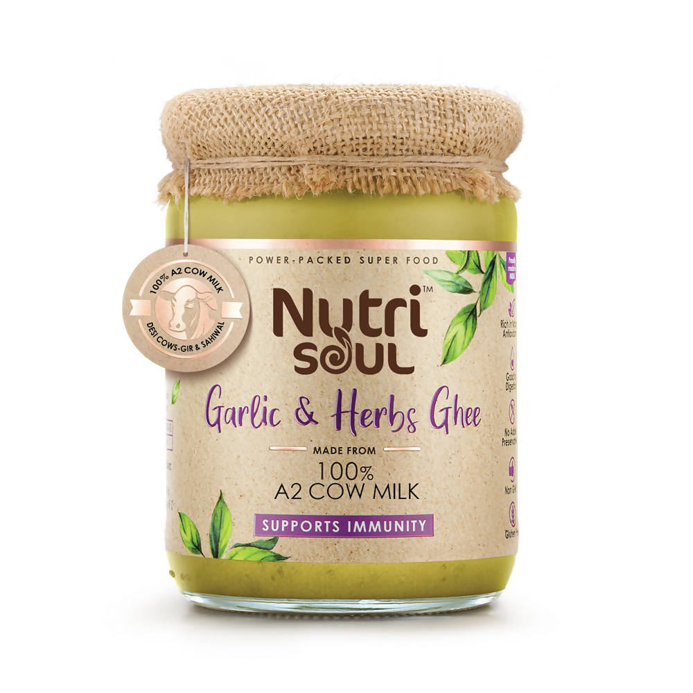 Image 1 of Nutrisoul Garlic & Herbs Ghee | Rich in Antioxidants | Pure Ghee Supports Immunity & Health