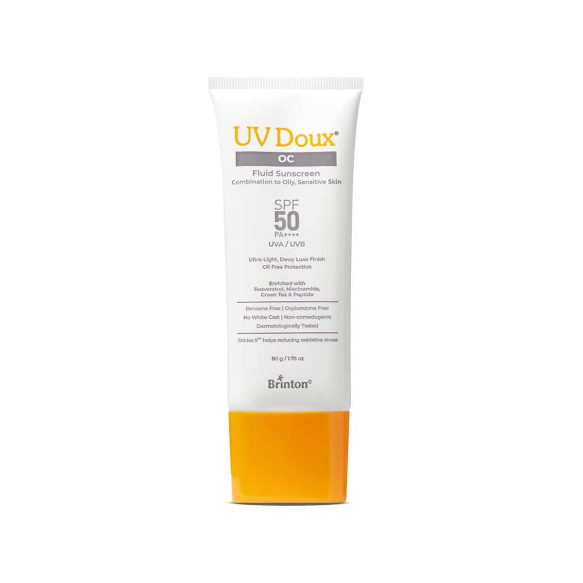 Image 1 of 50 gm / Pack of 1 for the product Brinton Uv Doux Oc Fluid Sunscreen