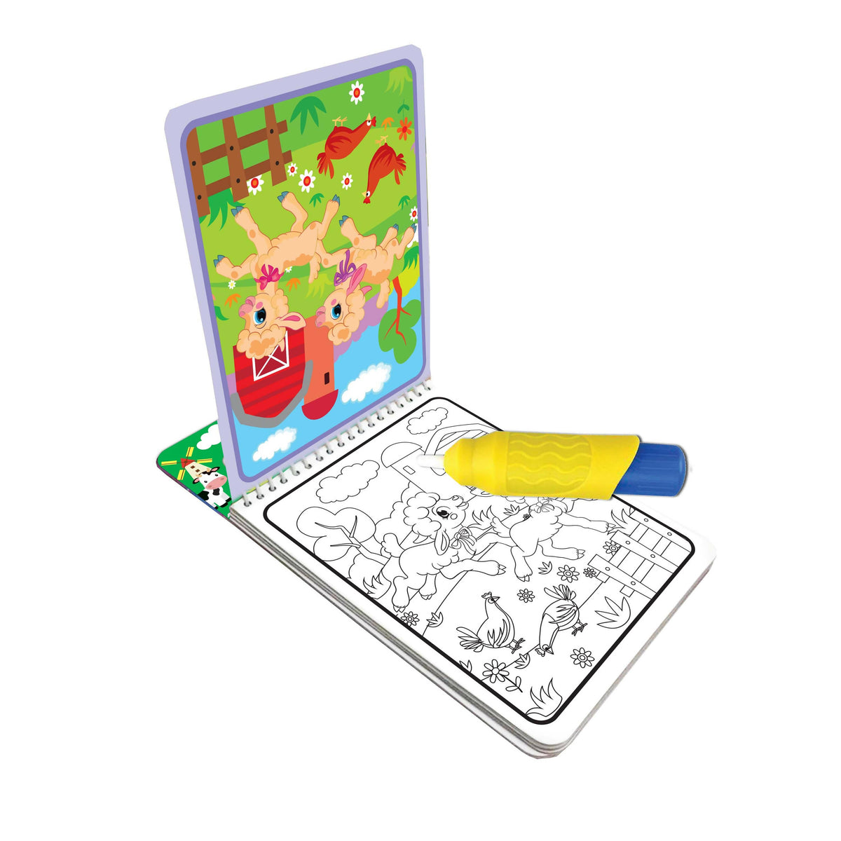 Image 2 of Dreamland Water Magic Farm Animals- With Water Pen - Use Over and Over Again : Children Drawing, Painting & Colouring Spiral Binding