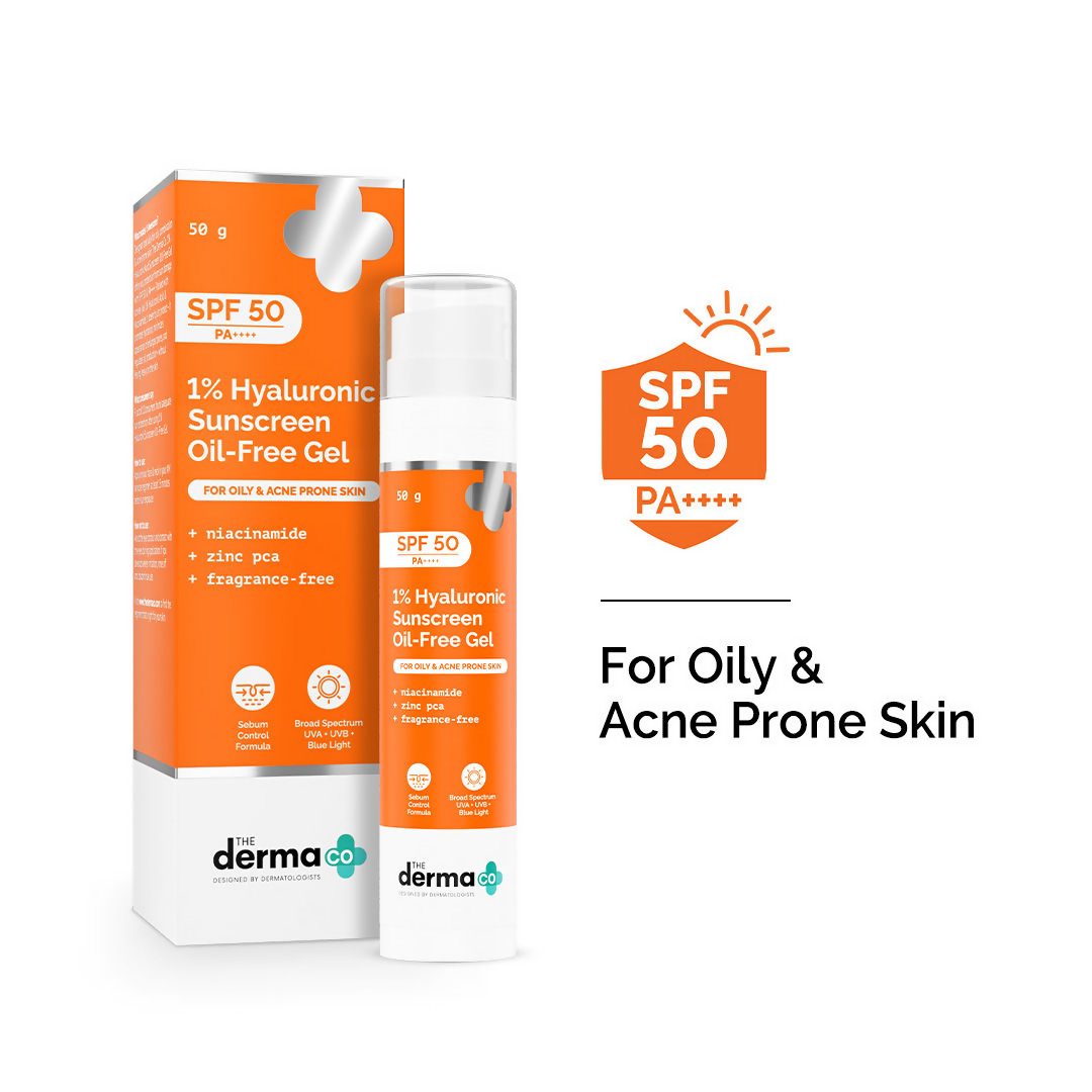 Image 1 of The derma co 1% Hyaluronic sunscreen oil free gel with SPF 50 & PA++++