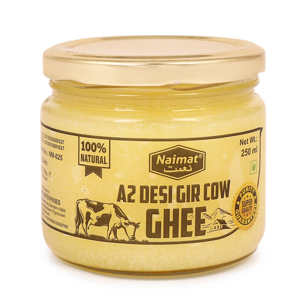 Image 1 of 250 ml / Pack of 1 for the product Naimat A2 Desi Gir Cow Ghee | Homemade Ghee From Desi Cow Milk | Certified Organic Ghee