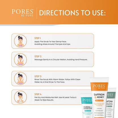 Image 4 of Pores Be Pure Saffron & Honey Face Scrub With Milk Proteins