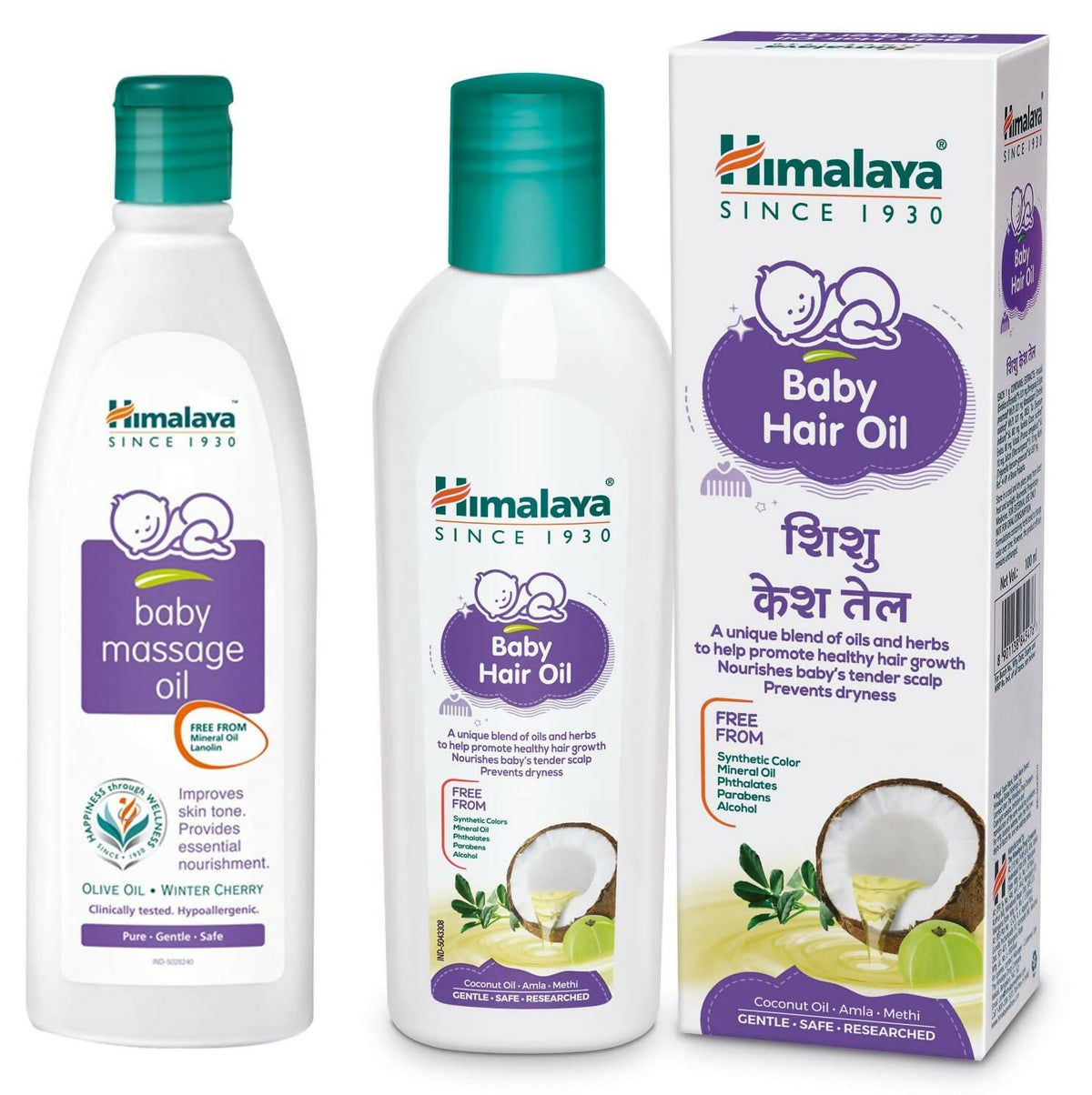 Image 1 of Combo for the product Himalaya Baby Massage Oil & Himalaya Baby Hair Oil Combo