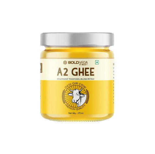 Image 1 of 175 ml / Pack of 1 for the product Boldfit Boldveda A2 Bilona Cow Ghee | Traditional Curd Churned | 100% Gir Cow Ghee
