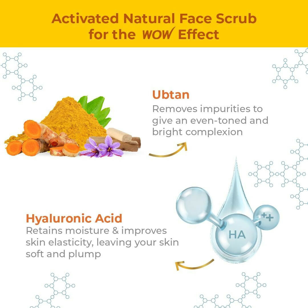 Image 3 of WOW Skin Science Ubtan + Hyaluronic Acid Detan Face Scrub For Gently Exfoliates, Removes Impurities, Hydrates Skin