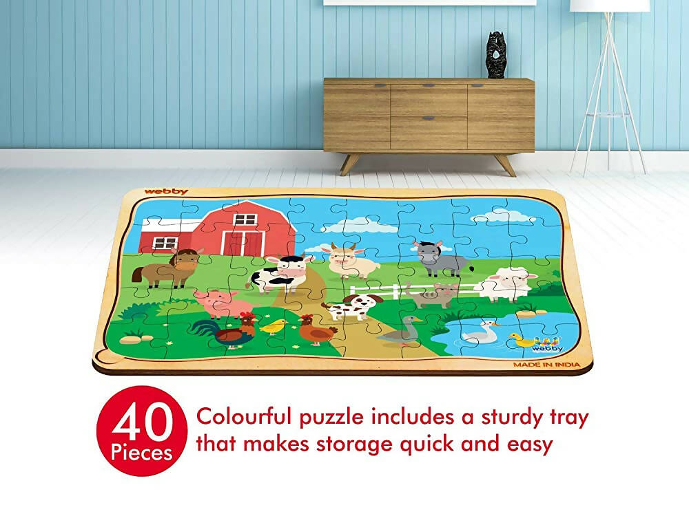 Image 3 of Webby Farm House Wooden Jigsaw Puzzle- 40 Pcs
