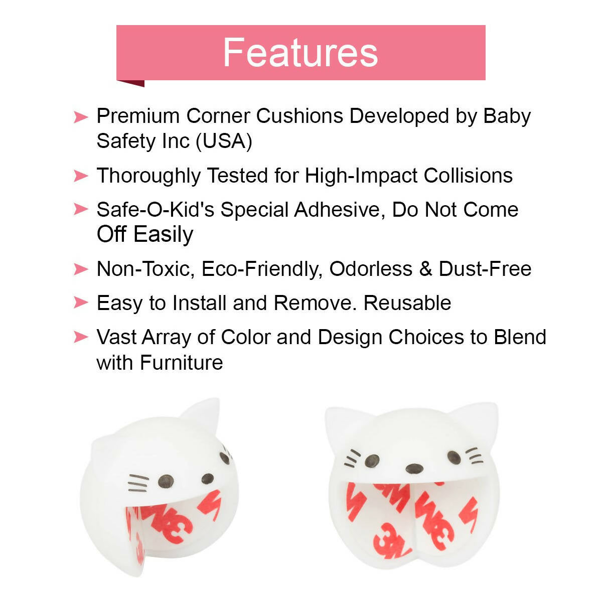 Image 3 of Safe-O-Kid Elegant Catchy Animal Shaped Corner Guards Prevents Head Injury, White