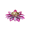 Image 1 of Default Title for the product CraftVatika Brass Lotus Diya Deepak Oil Lamp -White Pink
