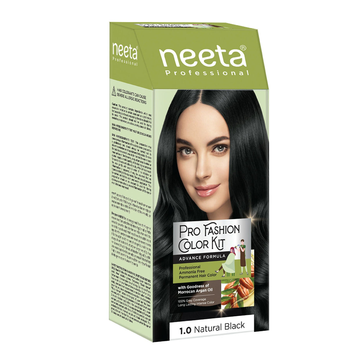 Image 1 of 50 gm+50ml for the product Neeta Professional Fashion Color Kit Permanent Hair Color Natural Black.1.0