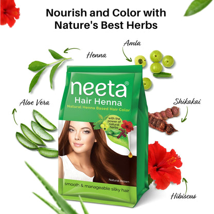 Image 3 of Neeta Henna Powder for Hair- Henna-Based Hair Color-Natural Brown