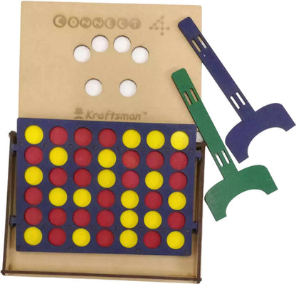 Image 2 of Kraftsman Get-4 In A Row Or Get-In-Line Wooden Game Of Strategy Game