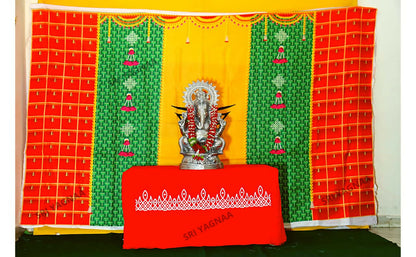 Image 3 of Sri Yagnaa M 43 – Durga Mata Pooja Backdrop Cloth, 8 x 5 Ft