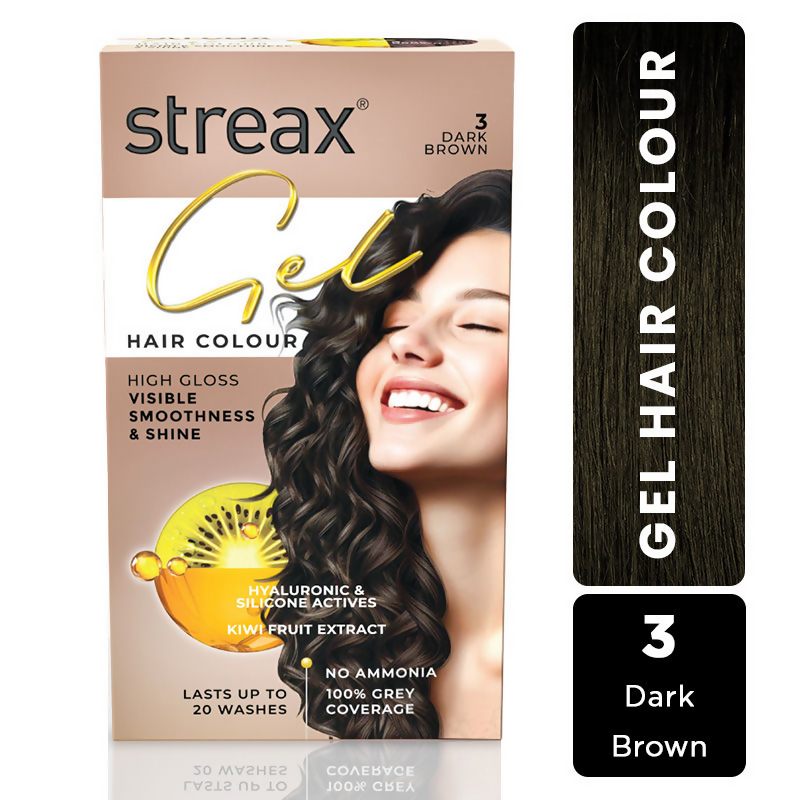 Image 2 of Streax Gel No Ammonia 100% Grey Coverage Hair Color - Dark Brown 3