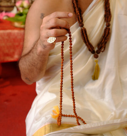 Image 3 of Pujashree Rudraksh Mala Small 8mm – Sacred Prayer Beads for Meditation, Chanting & Spiritual Wear
