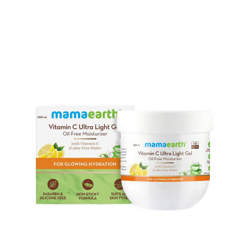 Image 1 of 200 ml / Pack of 1 for the product Mamaearth Vitamin C Ultra Light Gel Oil-Free Moisturizer For Glowing Hydration