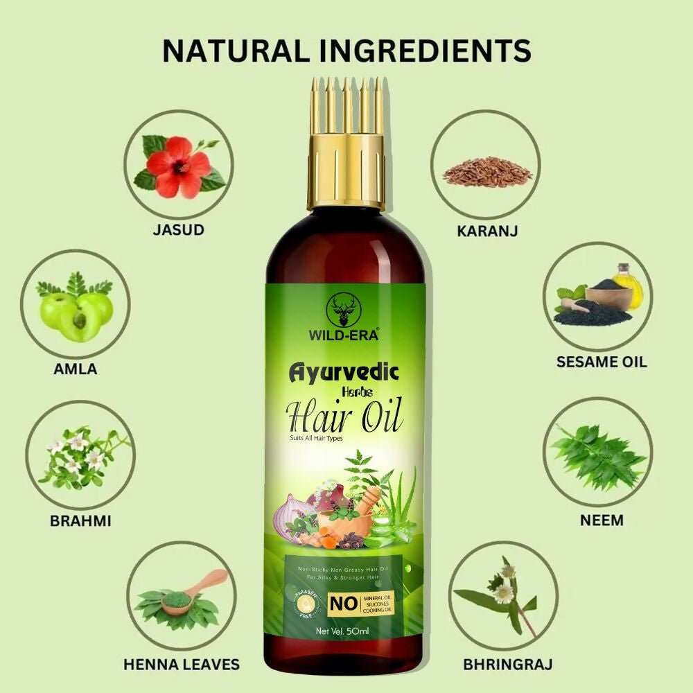Image 4 of Wildera Bringha Ayurvedic Hair Oil, Hair Fall Control and Hair Growth with Bringharaj Oil