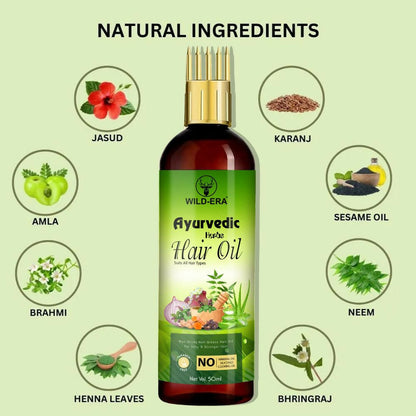 Image 4 of Wildera Bringha Ayurvedic Hair Oil, Hair Fall Control and Hair Growth with Bringharaj Oil