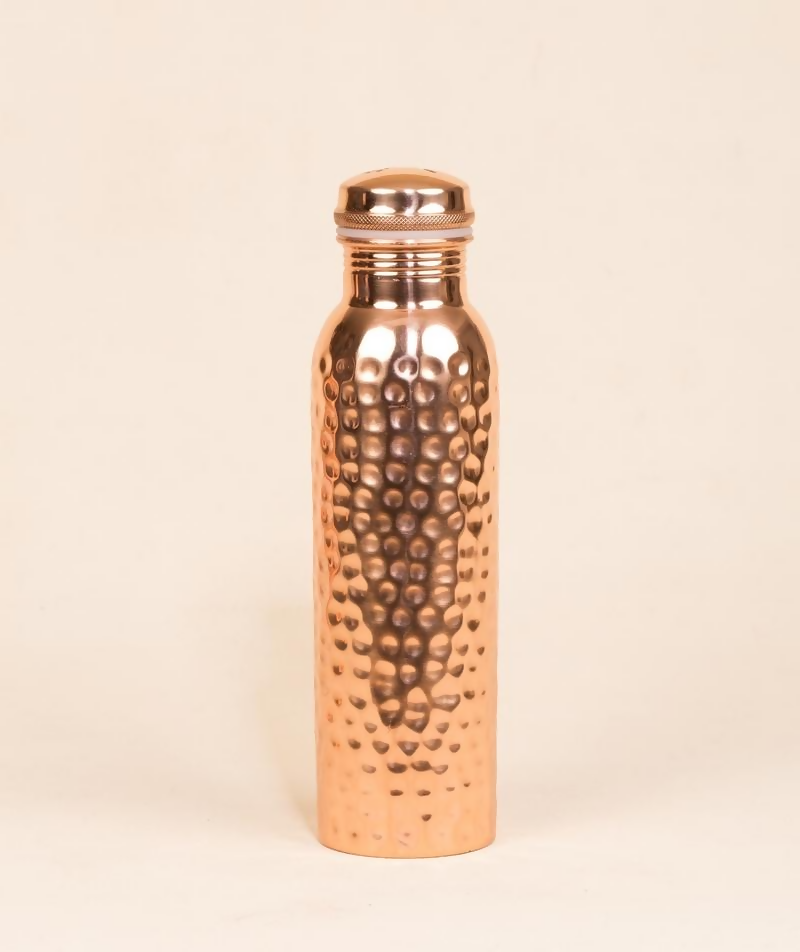Image 1 of Default Title for the product Isha Life Hammered Copper Water Bottle - 950 ml