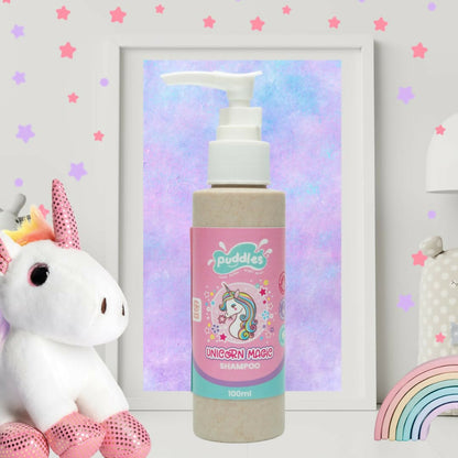 Image 1 of 100 ml for the product Puddles Organic Playful Shampoo For Kids -Unicorn Magic - Age 2-12 Yrs, Tear-Free, Ph Balanced, Sulfate-Paraben Free