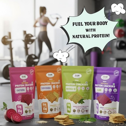 Image 4 of NIHKAN Classic Sesame & Chorafali Masala Protein Crackers